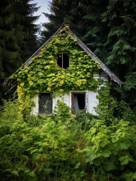 Foto oud spookachtig verlaten huis