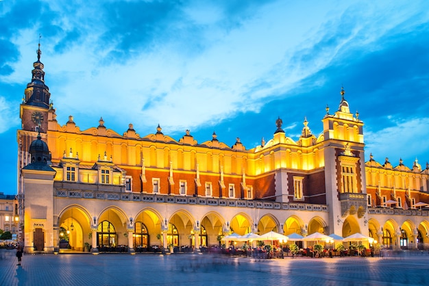 Oud stadsplein in krakau, polen