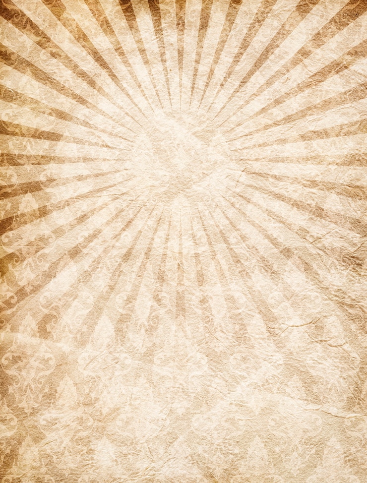 Oud vintage papier met stralen vanaf de achtergrond van de centrumtextuur