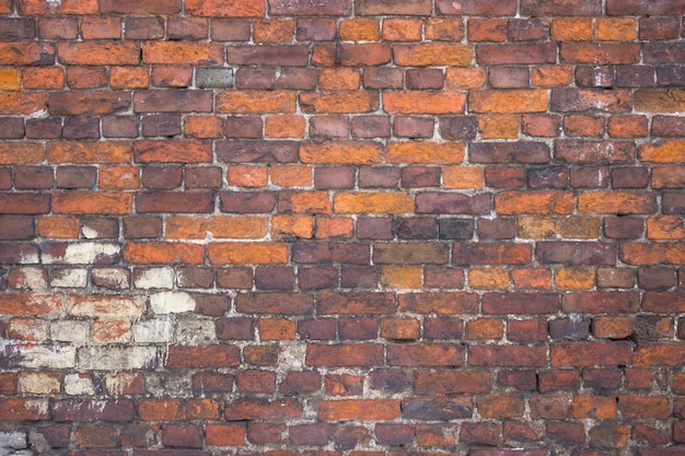 Oude bakstenen muur, grungetextuur voor achtergrond, stedelijke stijl