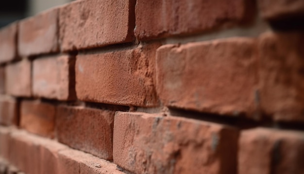 Oude bakstenen muur met structuurpatroon omgeven door steenmateriaal gegenereerd door kunstmatige intelligentie