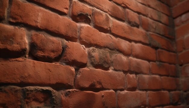 Oude bakstenen muur met structuurpatroon omgeven door verweerd beton gegenereerd door kunstmatige intelligentie