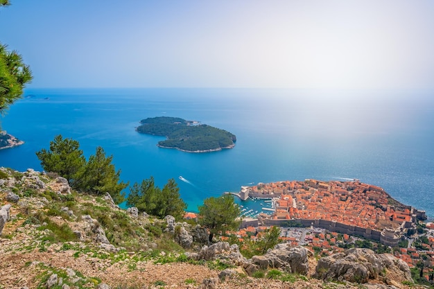 Oude binnenstad van Dubrovnik van bovenaf