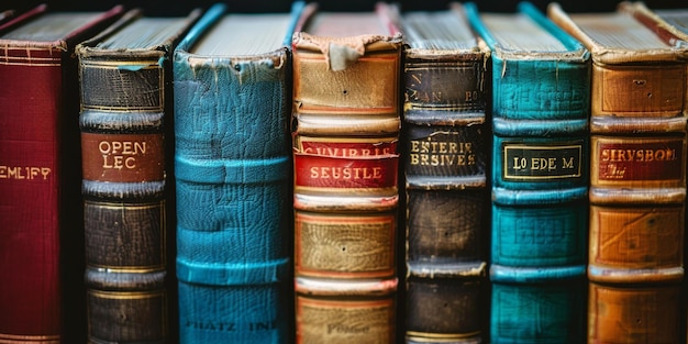 Foto oude boeken op een plank.