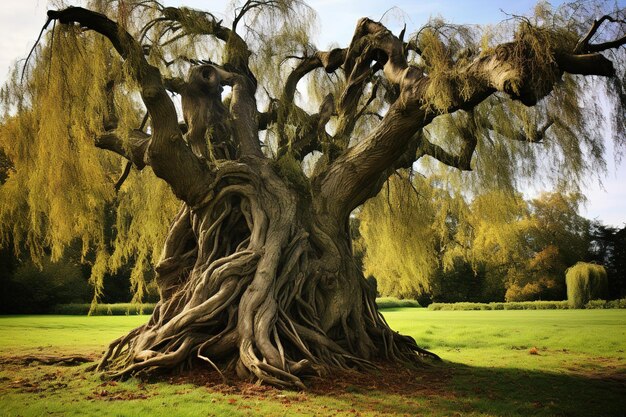 Foto oude boom in het park generative ai