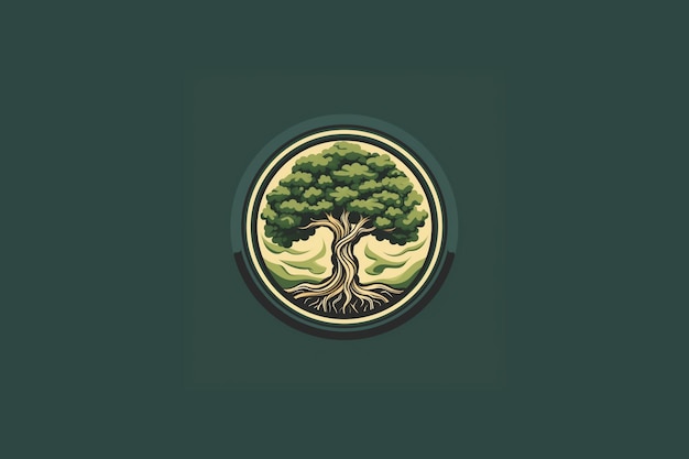 Oude boom logo ontwerp