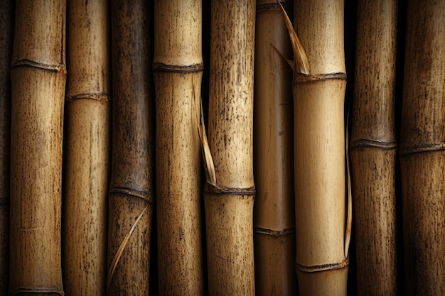 Oude bruine toon bamboe plank hek textuur AI gegenereerde afbeelding