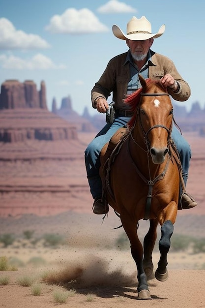 Oude cowboy wint de laatste vuurgevecht van zijn leven.