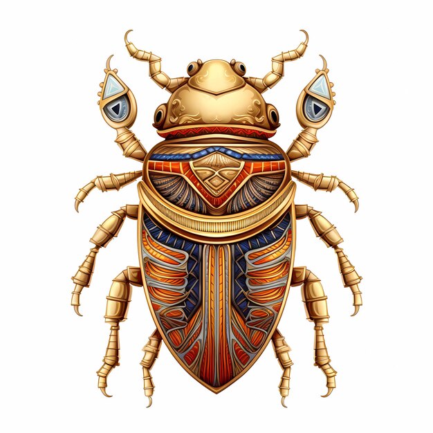 Foto oude egyptische scarab beetle tatoeage in gouden tinten