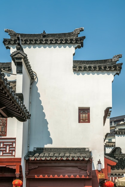 Oude gebouwen van de Qinhuai-rivier en de Confucius-tempel in Nanjing