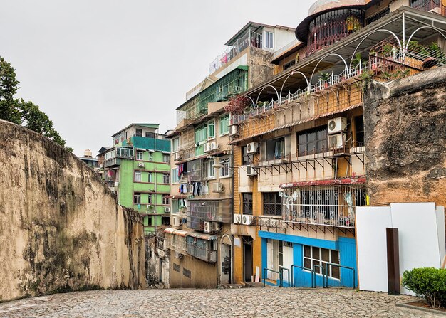 Oude gebouwen van het stadscentrum in Macao, China.