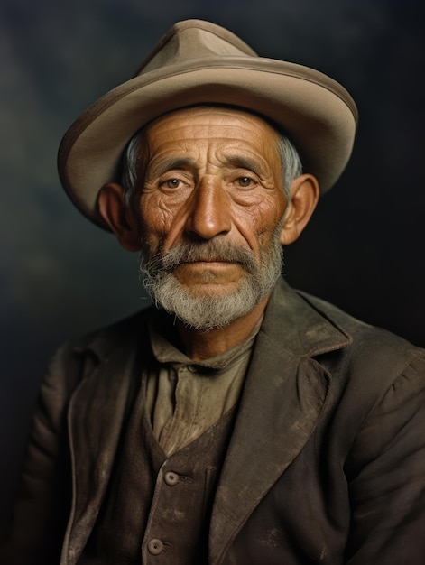 Oude gekleurde foto van een Mexicaanse man uit begin 20e eeuw