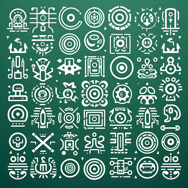 Oude glyphs in een minimalistische vector schone monoline kunststijl sieren uw huis creatieve abstract