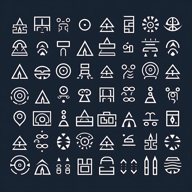 Foto oude glyphs in een minimalistische vector schone monoline kunststijl sieren uw huis creatieve abstract