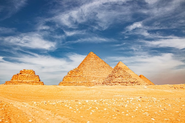 Oude grote piramides in Gizeh, Caïro, Egypte