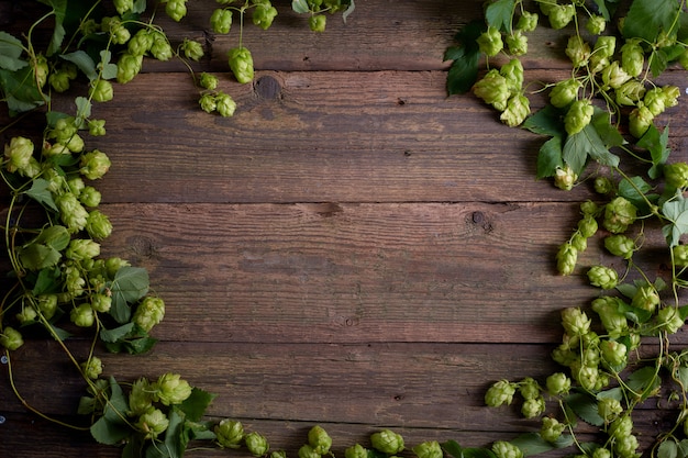 Oude houten achtergrond. Houten tafel of vloer. hops