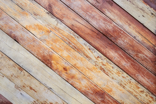 Oude houten buitendekken of vloeren op het terras