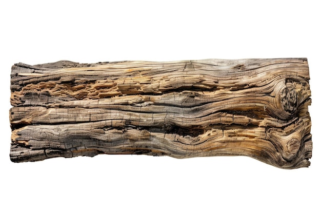 Oude houten plank geïsoleerd op witte achtergrond Bewaar paden voor ontwerpwerk