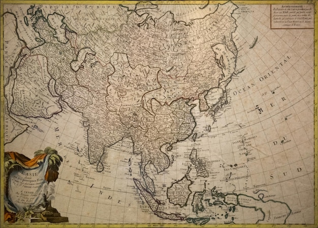 Oude kaart van Azië