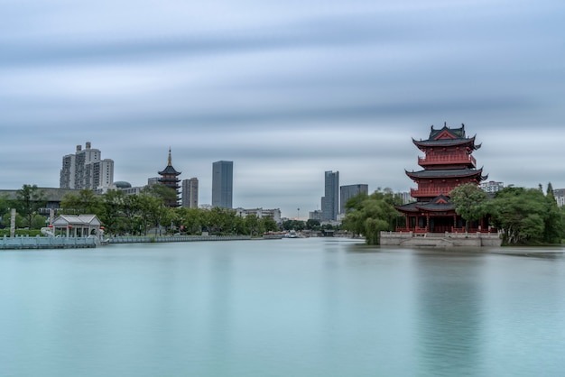 Foto oude kanaalwerf in huaian, china