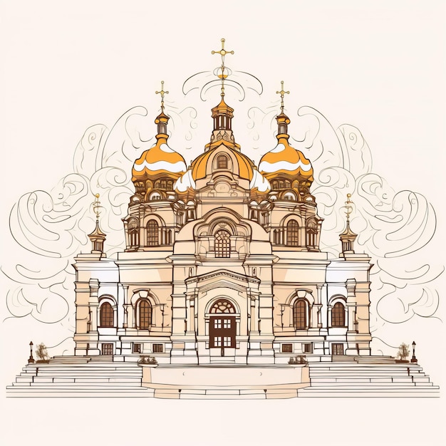 Foto oude kerk van sint-sofia in kiev vectorillustratie