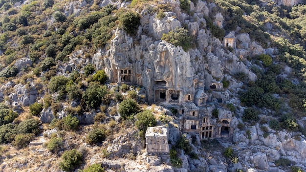 Oude Lycian Myra rotsgraf ruïnes in Demre, Antalya.