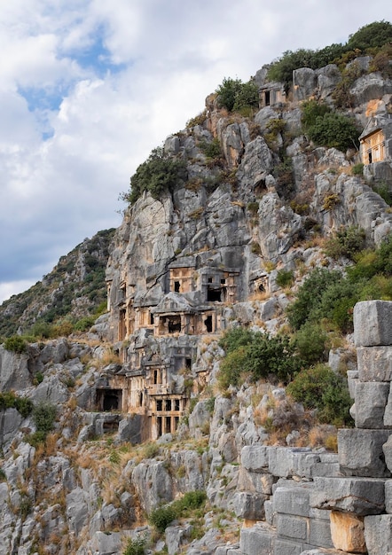 Oude Lycische Myra-graven in Turkije Demre