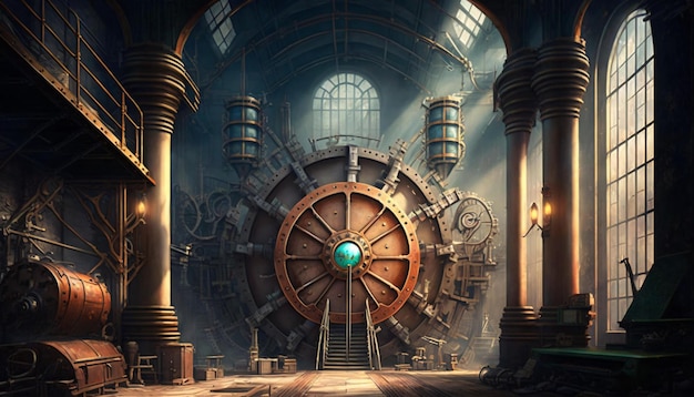 Oude machine-steampunk