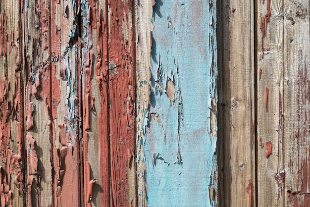 Foto oude muur van planken bedekt met verf houtstructuur vintage