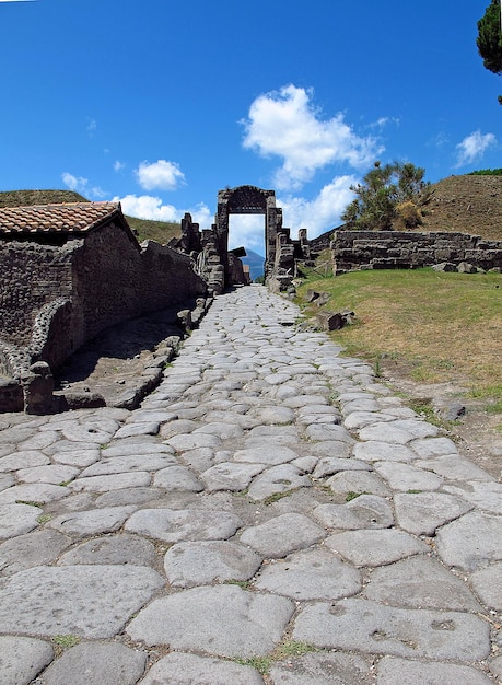 Oude Romeinse ruïnes in Pompeii, Italië