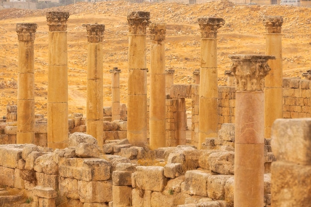 Oude Romeinse ruïnes van Jerash Gerasa Jordanië