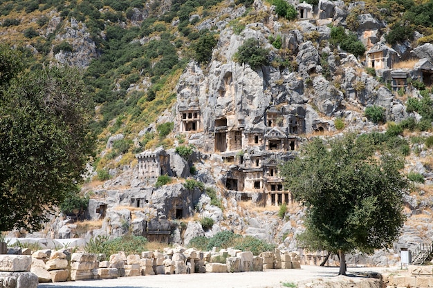 Oude rotsgraven in Myra, Demre, Turkije