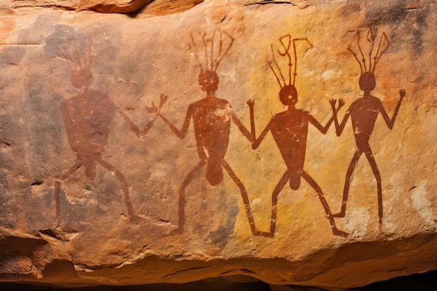 Oude rotskunst in Utah toont antropomorfe figuren met antennes of gewei