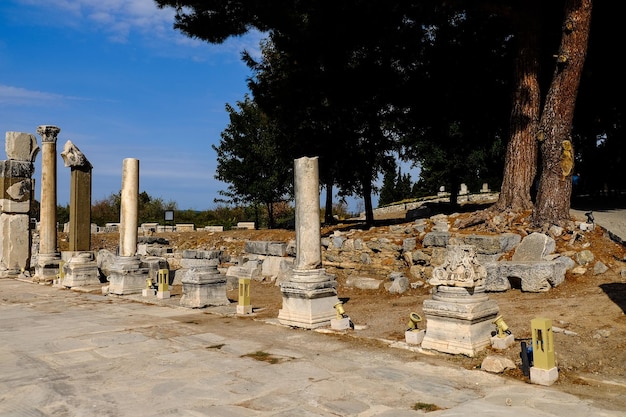 Oude ruïnes in de stad Efeze, Turkije