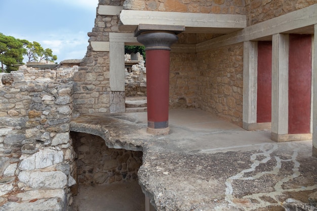 Oude ruïnes in Knossos Bronstijd archeologische site op Kreta en Europa oudste stad Kreta Griekenland