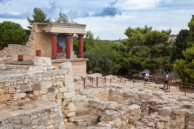 Oude ruïnes in Knossos Bronstijd archeologische site op Kreta en Europa oudste stad Kreta Griekenland