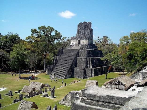 Oude ruïnes in Tikal, Guatemala