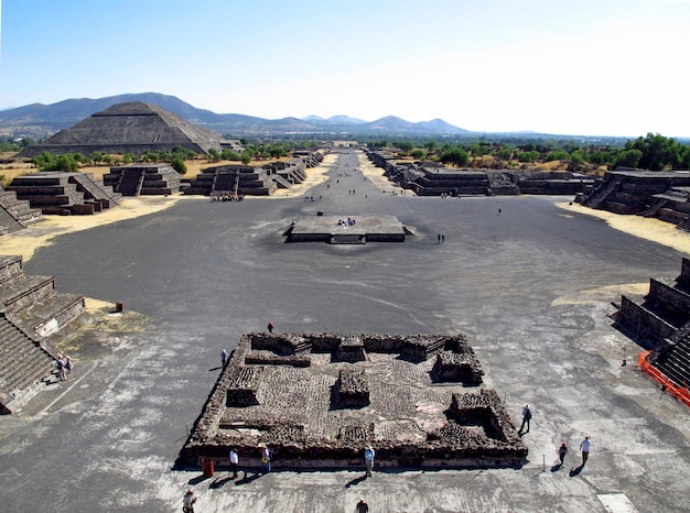 Oude ruïnes van Azteken Teotihuacan Mexico