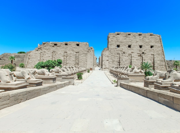 Oude ruïnes van de Karnak-tempel in Egypte