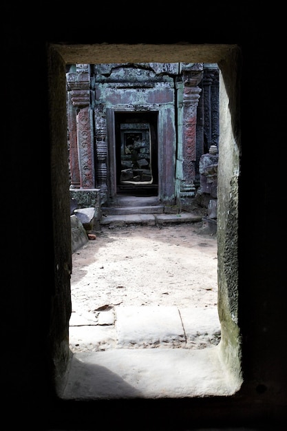 Oude ruïnes van de Preah Khan-tempel in Angkor Cambodja