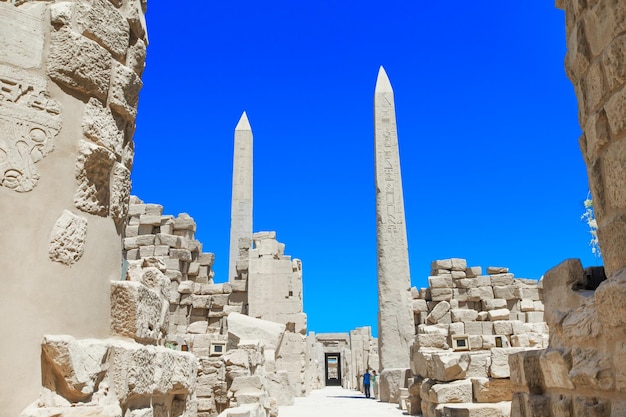 Oude ruïnes van tempel Karnak in Egypte