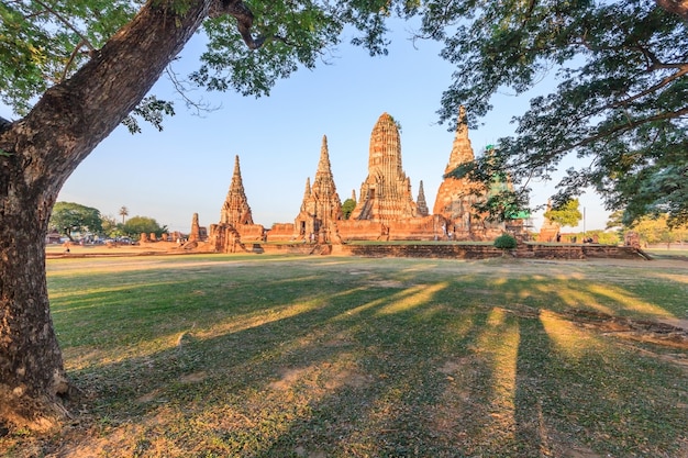 Oude ruïnes van Wat Chai Watthanaram in Ayutthaya, het Historische Park van Ayutthaya, Thailand