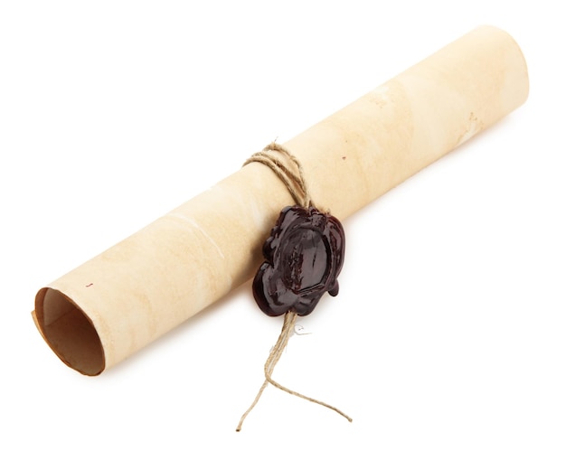 Oude scroll geïsoleerd op wit