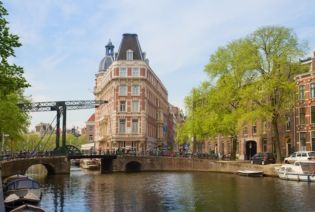 Oude stad aan de grachtengordel, Amsterdam, Nederland