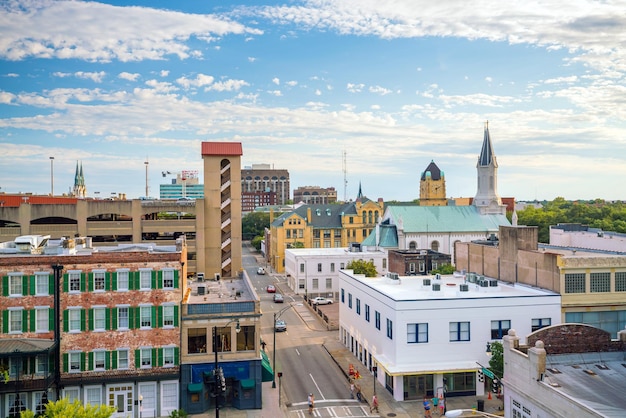 Oude stad Savannah Georgia USA met blauwe lucht