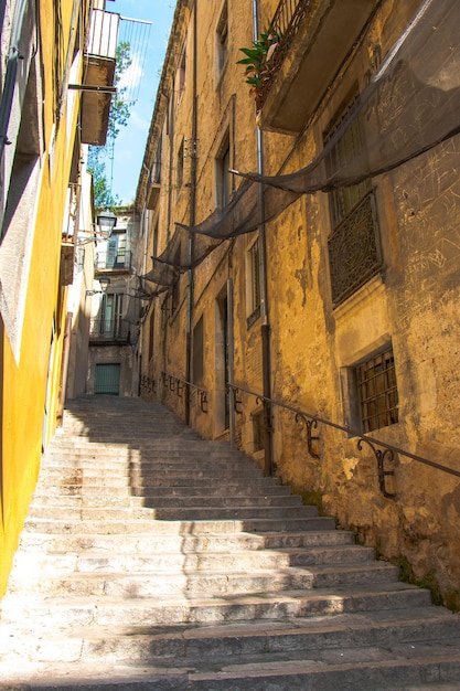 oude stad van Girona. Catalonië. Historische architectuur.