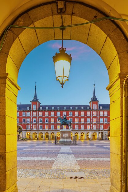 Foto oude stad van madrid spains plaza mayor