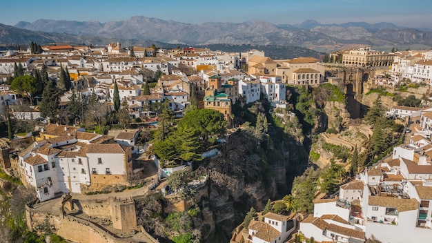 Oude stad van Ronda in Spanje. Luchtfoto