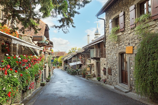 Oude stad Yvoire aan het meer van Genève Frankrijk