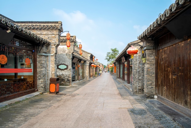 Foto oude stadsstraat van yangzhou, china